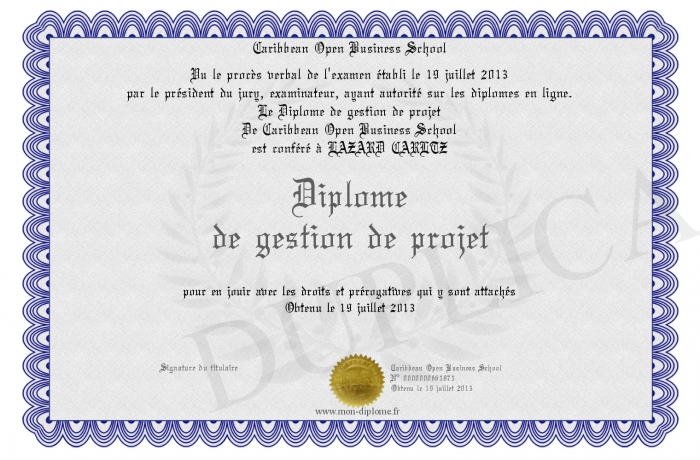 diplome gestion de projet
